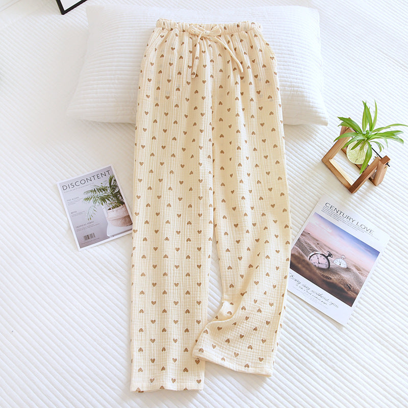 Hot New Items at Buy Center: Women's Double-layer Cotton Yarn Home Pants Beige