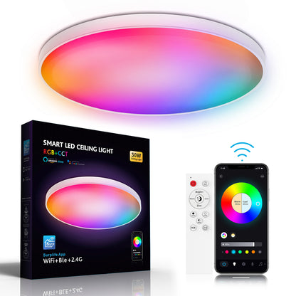 Newly Arrived at Buy Center: Smart Wifi Bluetooth Remote Control Rgbcw Dimming Three-proof Ceiling Lamp 30W European Standard