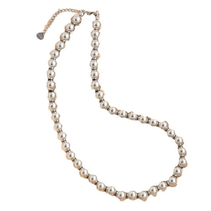 Trending Now at Buy Center: 4-10mm Stainless Steel Beads Silver Beaded Necklace