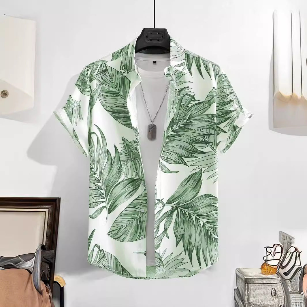 Camisa informal holgada con estampado 3D para hombre