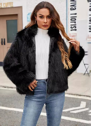 Casual Short Women's Imitation Fur Coat Top