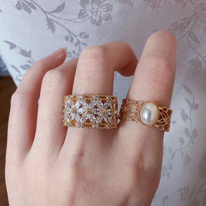 Hot New Items at Buy Center: Lace Diamond Open Ring Women's Fashion Retro