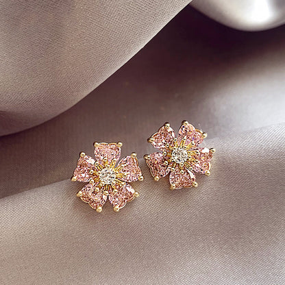 Fresh Arrivals at Buy Center: Flower Stud Earrings For Women Sterling Silver Needle