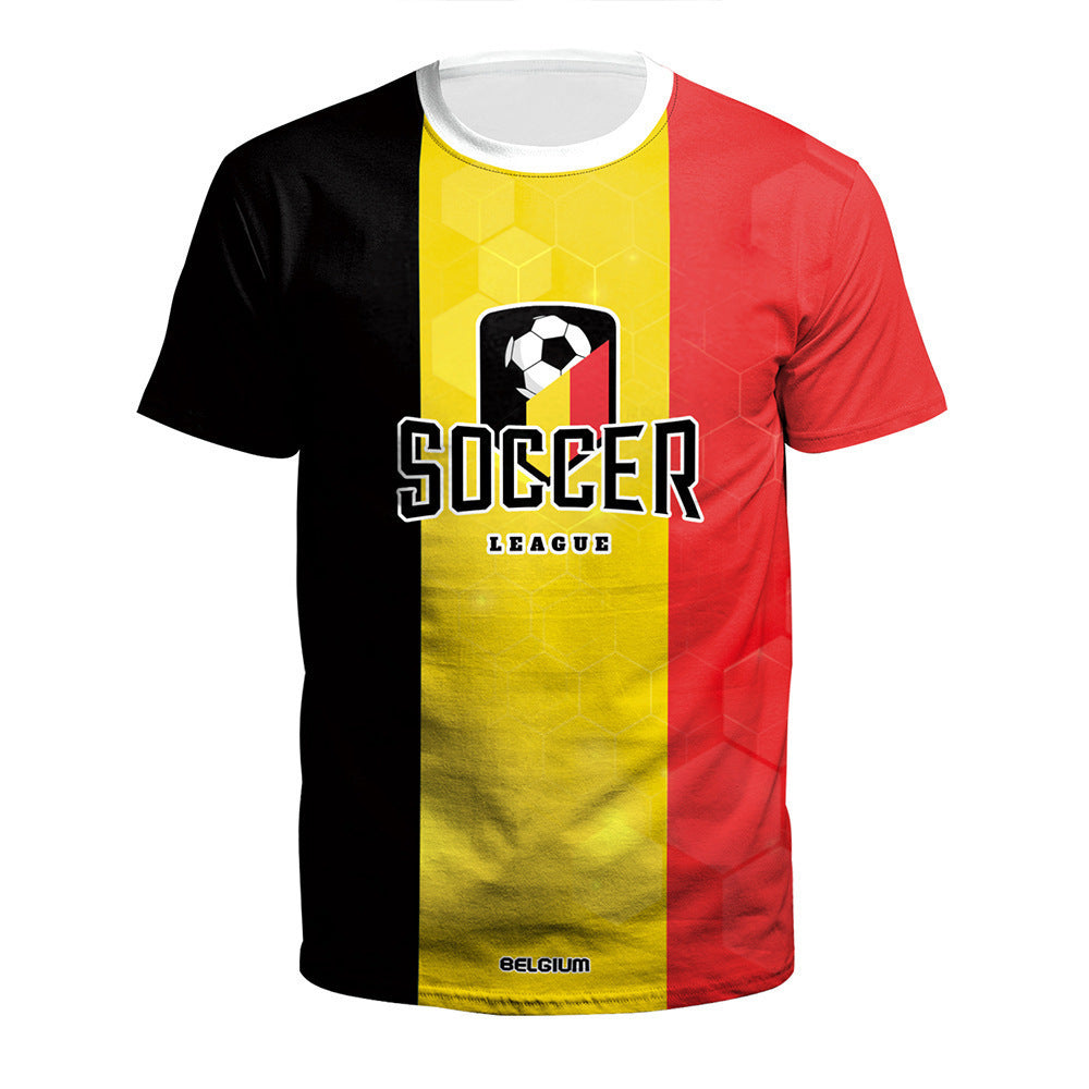 Just Arrived at Buy Center: World Cup European Cup Soccer Uniform 3D Printed Short Sleeve Jersey Belgium 2