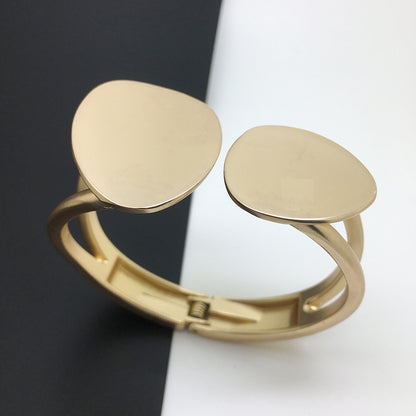 Trending Now at Buy Center: Bracelet Fashionable Asymmetric Alloy Spring Matte Gold