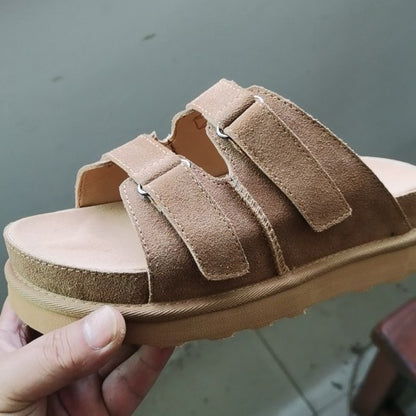 Now Available at Buy Center: Thick Bottom Velcro Buckle Platform Shoes Camel