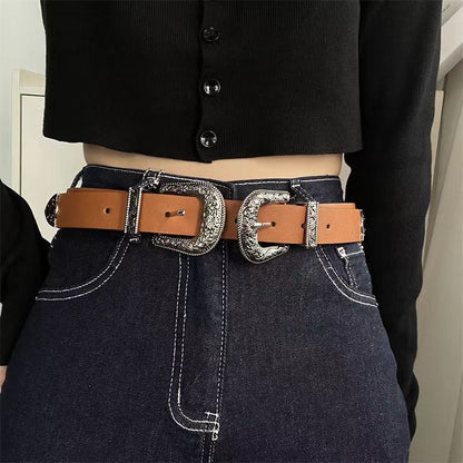 Conjunto de tres piezas de cinturón de moda para mujer, estilo europeo y americano