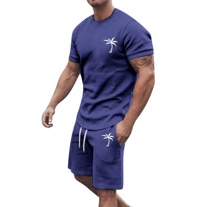 Fresh on the Scene at Buy Center: Short-sleeved Shorts Sports And Leisure Suit Navy Blue