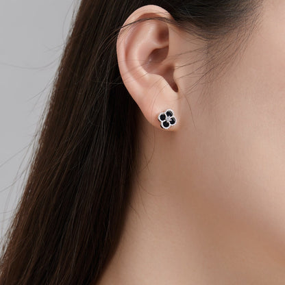 Trending Now at Buy Center: Sterling Silver Four Leaf Clover Ear Stud Female Niche Zircon