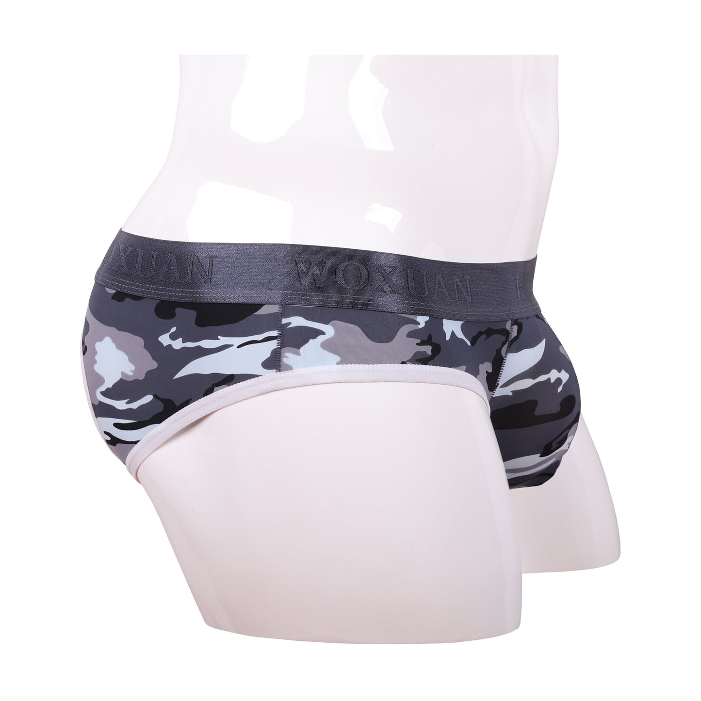 Tanga doble con forma de T y caderas expuestas con camuflaje