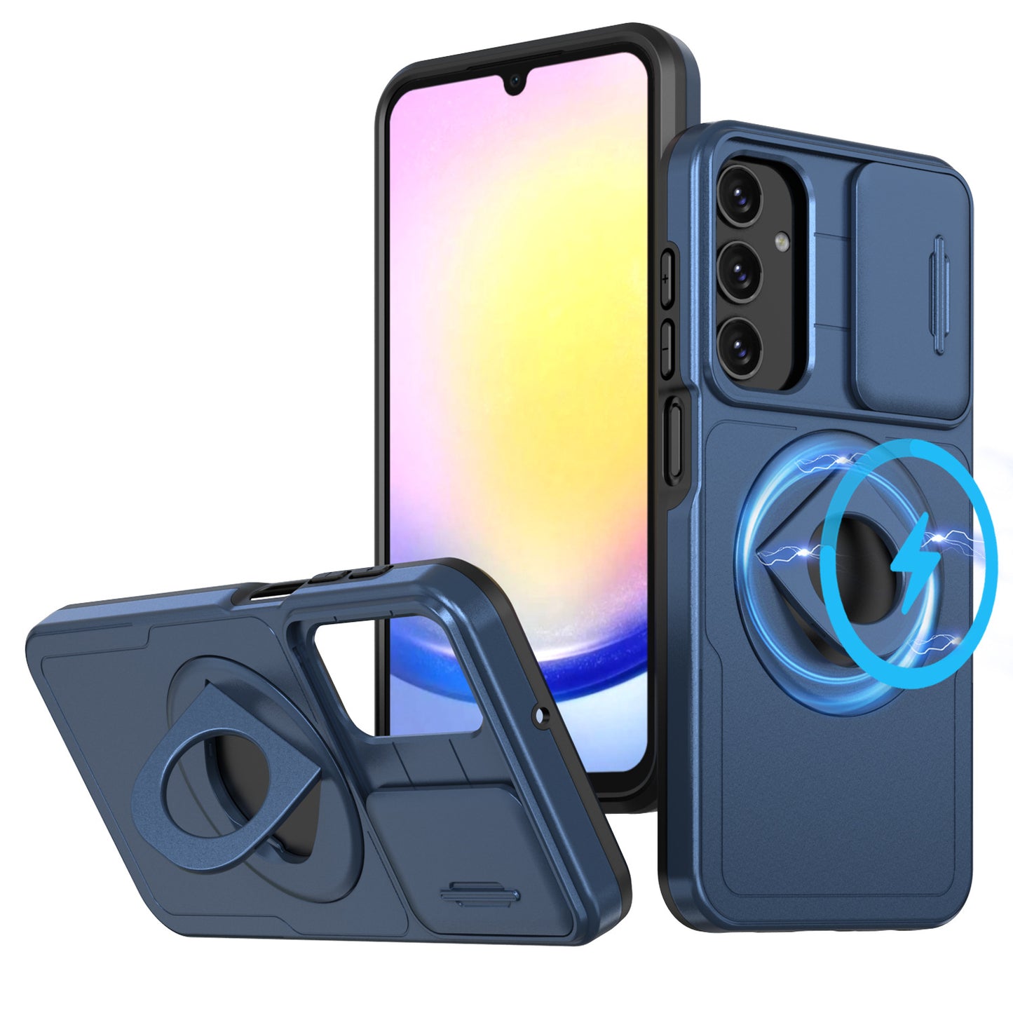 Now Available at Buy Center: New Applicable Super Hidden A Second Generation Sliding Window Phone Case Rotating Bracket Shell Blue