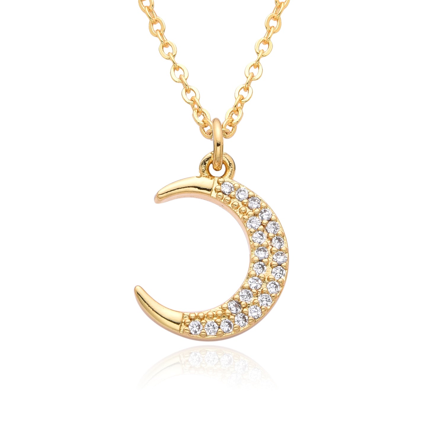 Just Arrived at Buy Center: European And American Electroplated Brass Moon Star Necklace A203