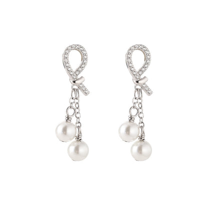 Fresh on the Scene at Buy Center: Pearl Pendant Earrings Exquisite Niche Zircon