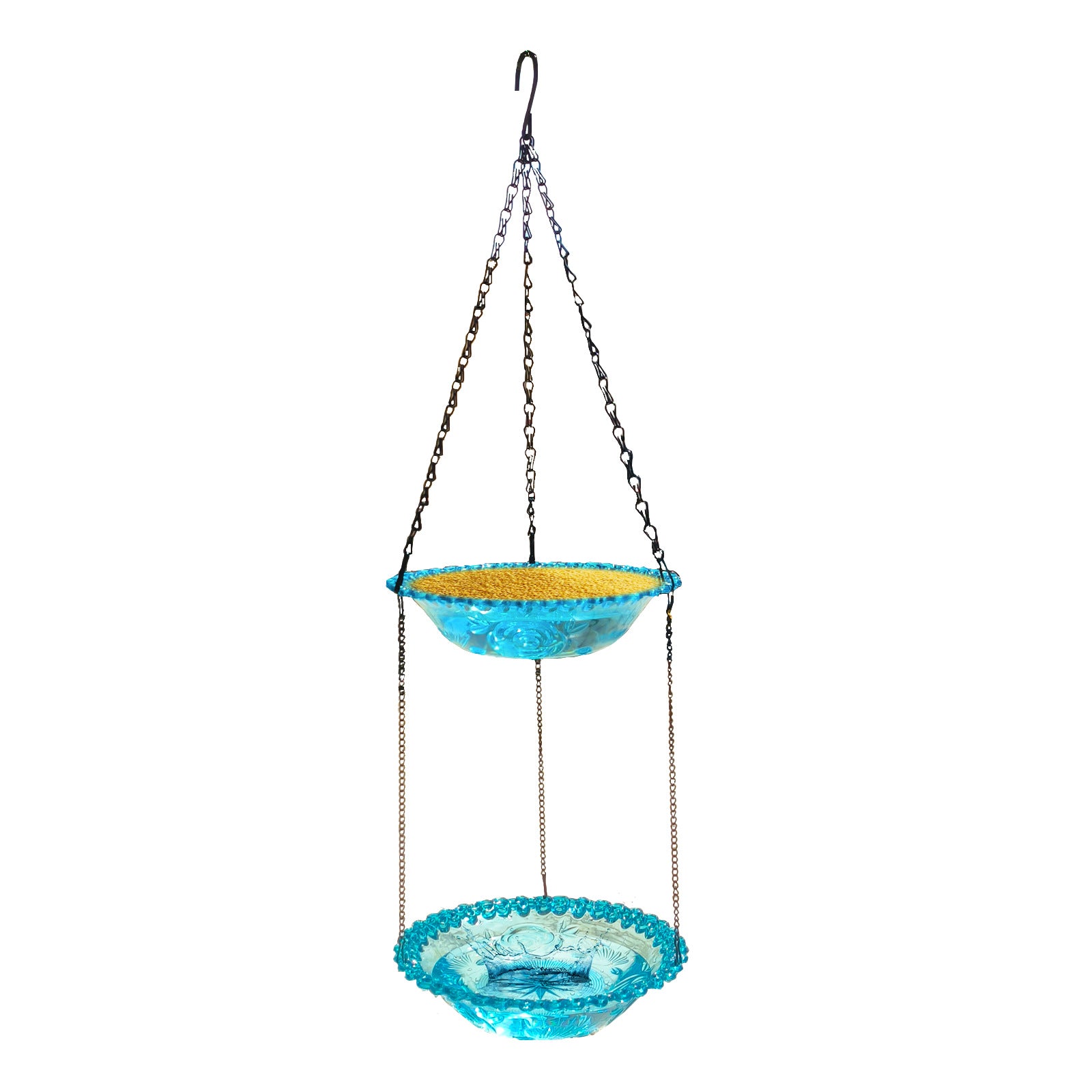 New Double Outdoor Hanging Feeder Courtyard Blue