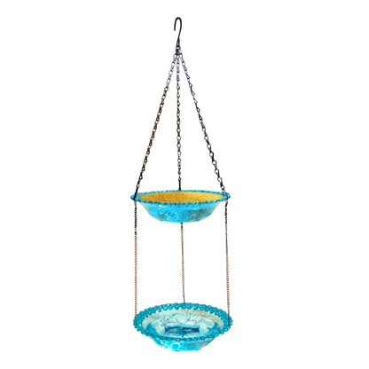 New Double Outdoor Hanging Feeder Courtyard Blue