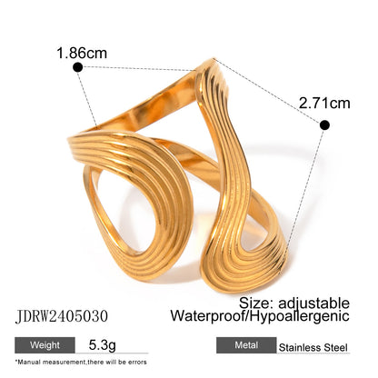 Hot New Items at Buy Center: Design Sense Minority Simple 18K Gold Stainless Steel Double Layer JDRW2405030