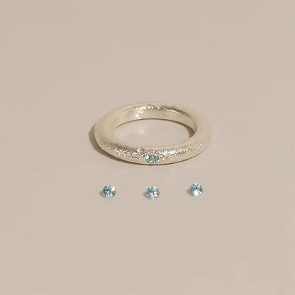 Hot New Items at Buy Center: Brushed Aquamarine Ring Women's Simple Fashion