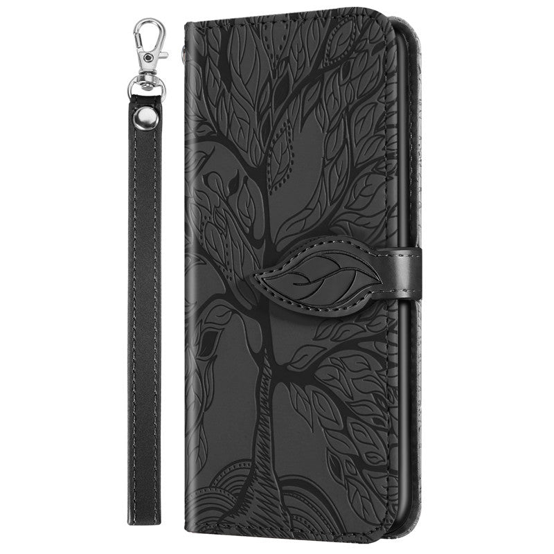 Now Available at Buy Center: Retro Lucky Tree Embossed Leather Phone Case Protective Black