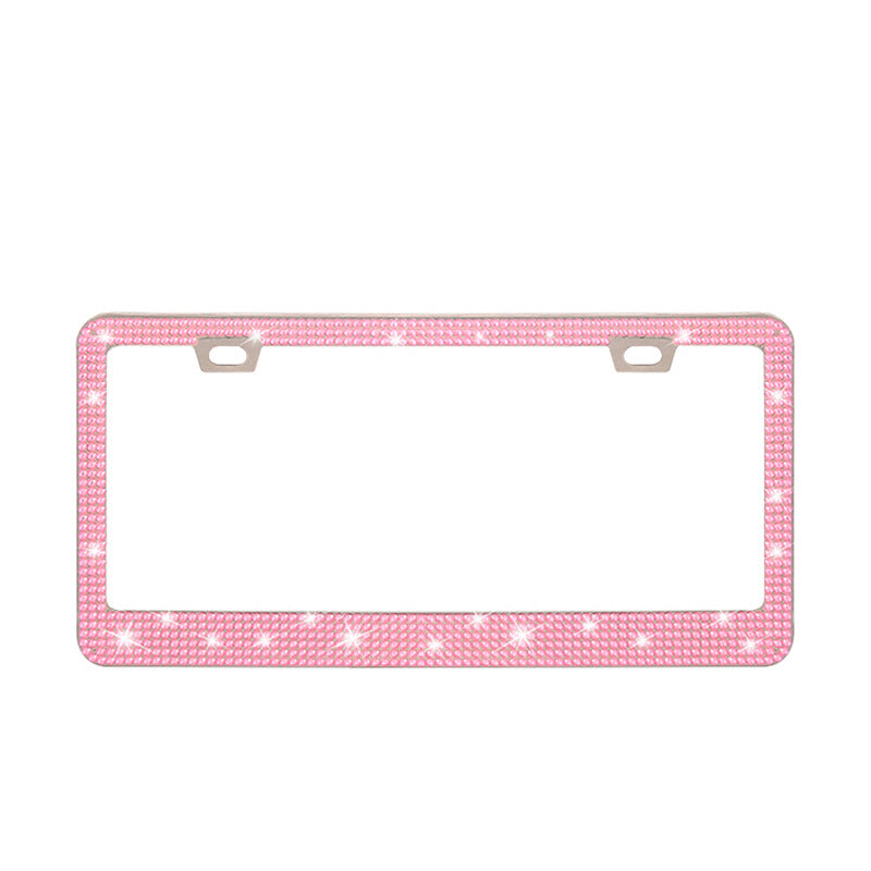 Newly Released at Buy Center: Fresh on the Scene at Buy Center: Stick-on Crystals License Plate Frame US Standard Acrylic Diamond License Plate Frame Pink