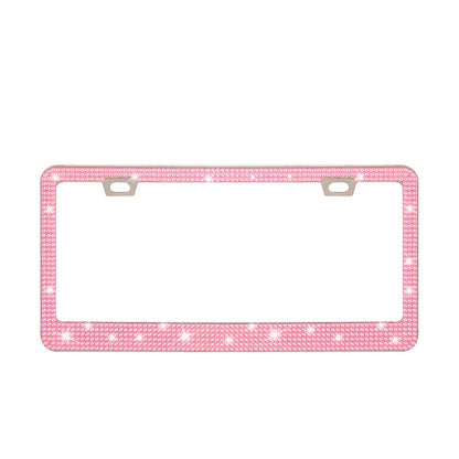 Newly Released at Buy Center: Fresh on the Scene at Buy Center: Stick-on Crystals License Plate Frame US Standard Acrylic Diamond License Plate Frame Pink