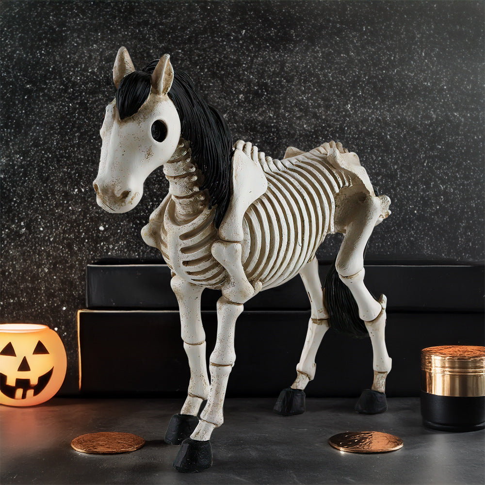 Just Arrived at Buy Center: Halloween Skeleton Skull Horse Ornament Resin Decorations Skull Horse