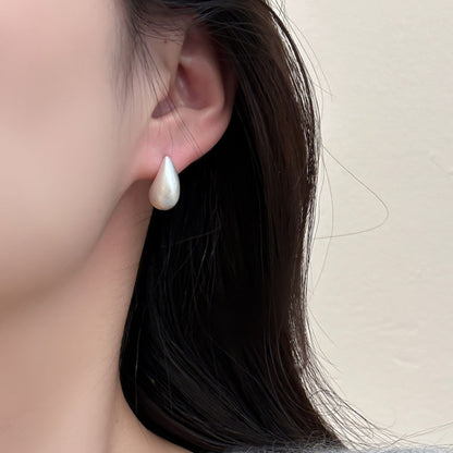 Newly Arrived at Buy Center: Special-interest Design Brushed Small Water Drop Bean-shaped Stud Earrings