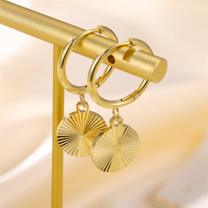 New Stainless Steel Simple Graceful High-grade 18K Gold Geometric Earrings E00693G