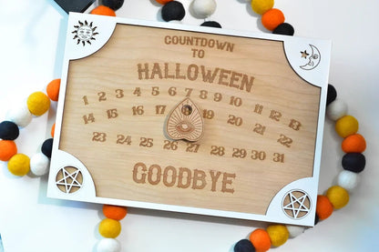 Fresh Arrivals at Buy Center: Halloween Countdown Calendar Decoration White Frame 32x24cm