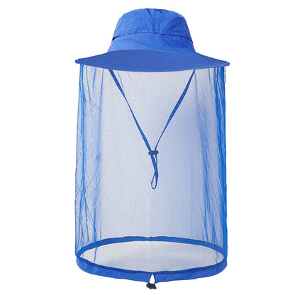 Newly Released at Buy Center: Outdoor Sun Protection Hat Large Brim Sun Protection Mesh GL013 Sapphire Blue Adjustable