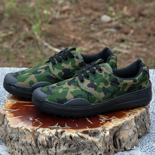 Hot New Items at Buy Center: Military Training Work Shoes Outdoor Farmland Rubber Yellow Sneaker Ordinary Small Flower