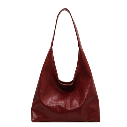 Trending Now at Buy Center: New All-match Soft Leather Shoulder Large Capacity Leisure Combination Tote Bag Red