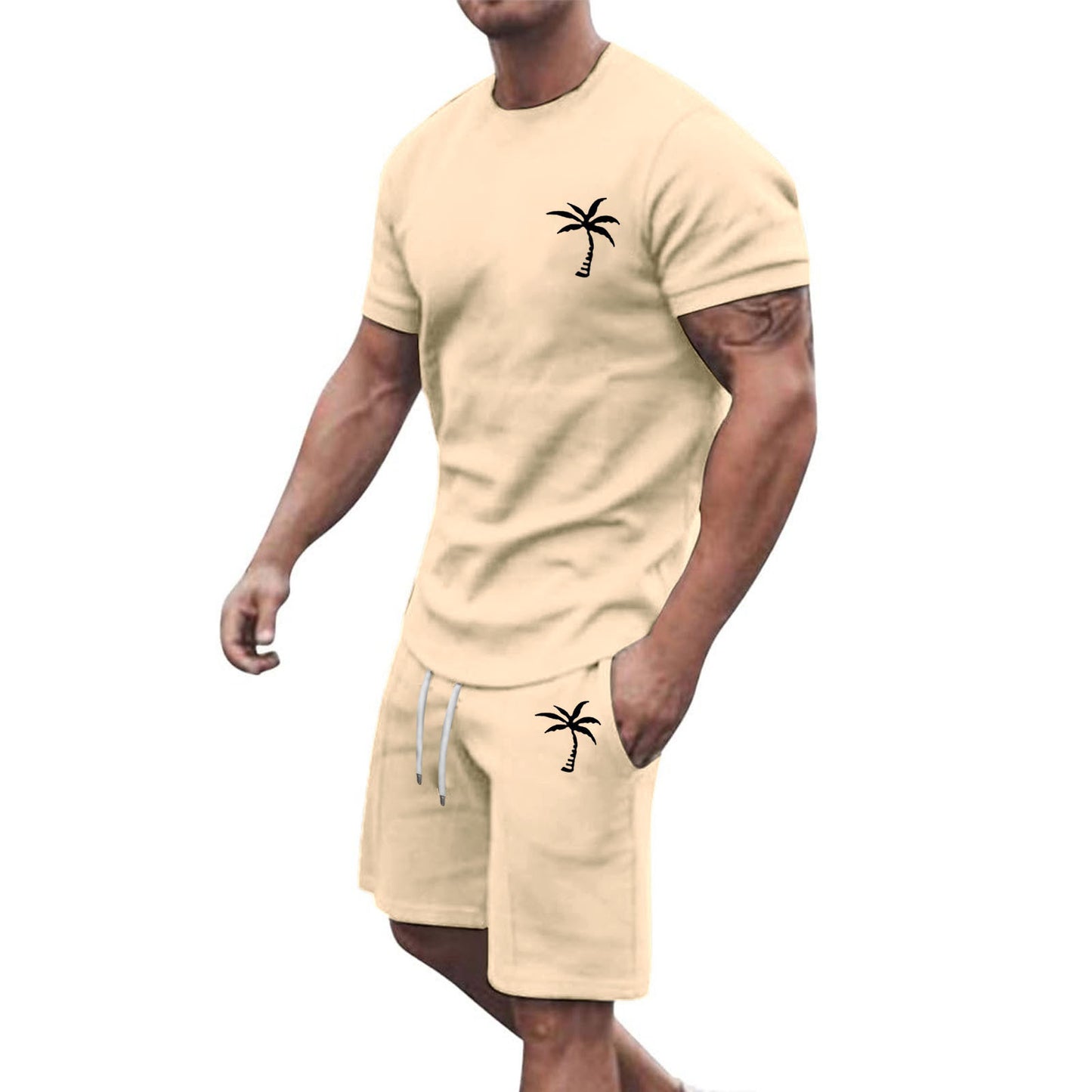 Fresh on the Scene at Buy Center: Short-sleeved Shorts Sports And Leisure Suit Khaki