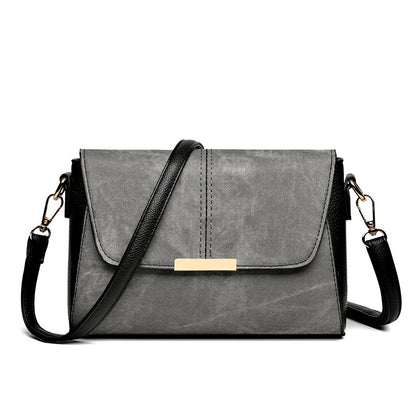 New Retro Women's High-grade Messenger Shoulder Bag Gray