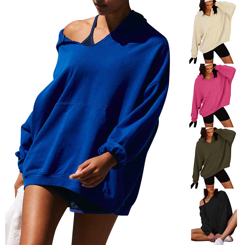 Just Arrived at Buy Center: Women's Oversized Casual Hooded Pocket Sweatshirt