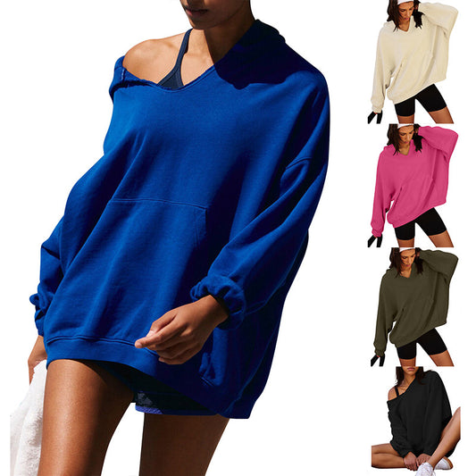 Just Arrived at Buy Center: Women's Oversized Casual Hooded Pocket Sweatshirt