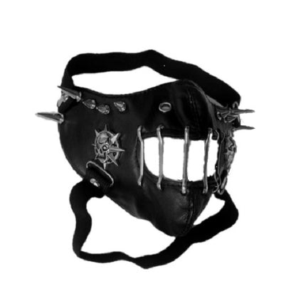 Skull Riding Leather Black Half Face Mask Buy Center