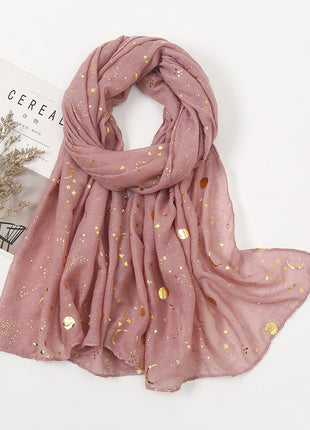 Polyester Accessories Star Moon Wear TR Cotton Starry Sky Bronzing Women's Scarf