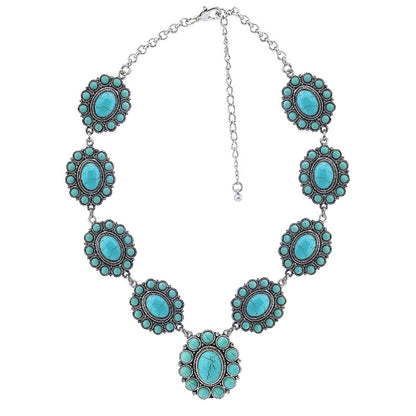 Just Arrived at Buy Center: European And American SUNFLOWER Turquoise Necklace Vintage Bohemian Ethnic Style Green