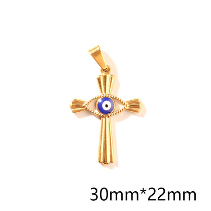 Hot New Items at Buy Center: Women's Vintage Epoxy Cross Punk Necklace Pendant Blue Epoxy Cross