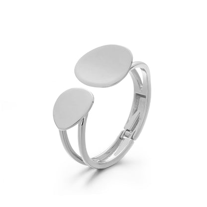 Trending Now at Buy Center: Bracelet Fashionable Asymmetric Alloy Spring White Steel