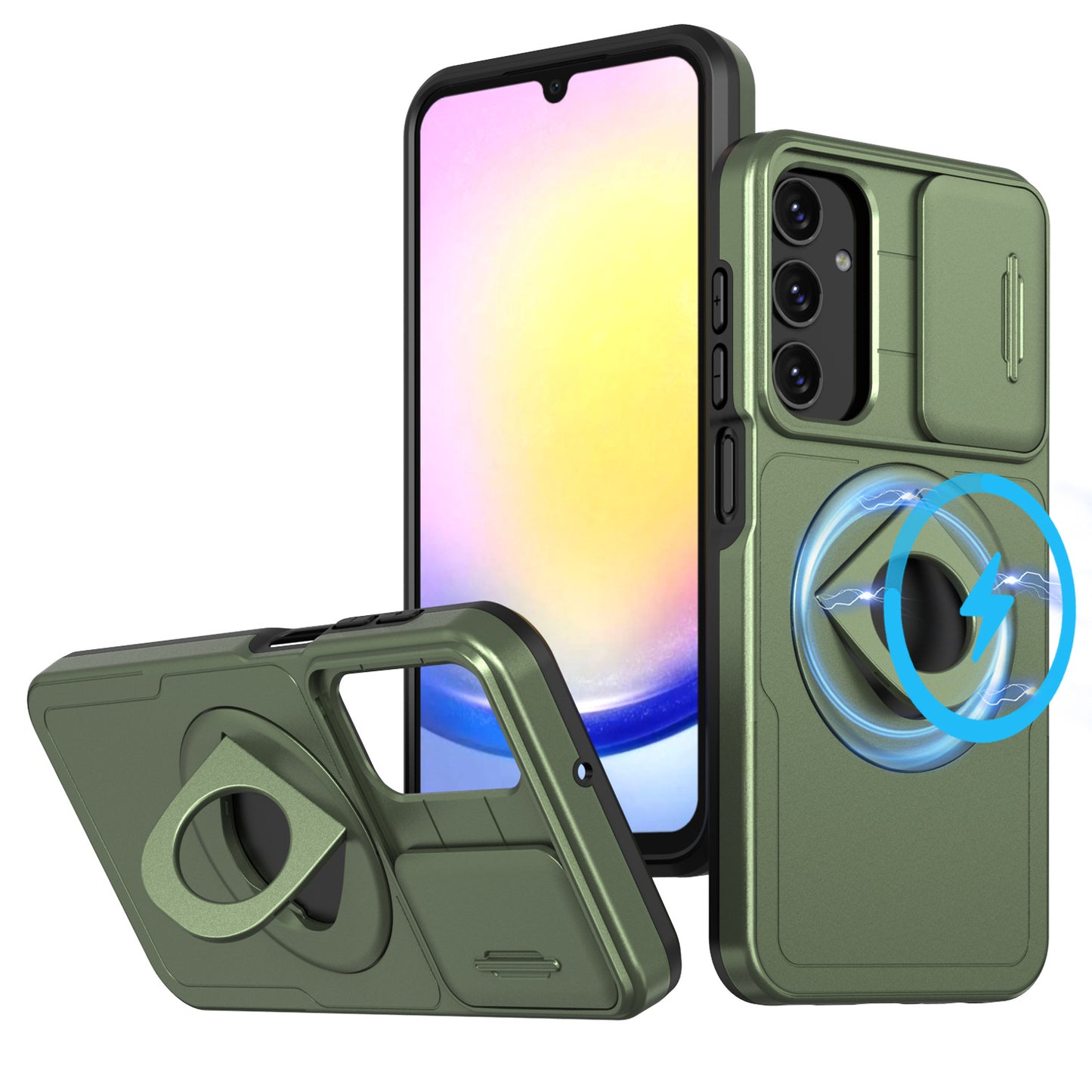 Now Available at Buy Center: New Applicable Super Hidden A Second Generation Sliding Window Phone Case Rotating Bracket Shell Olive