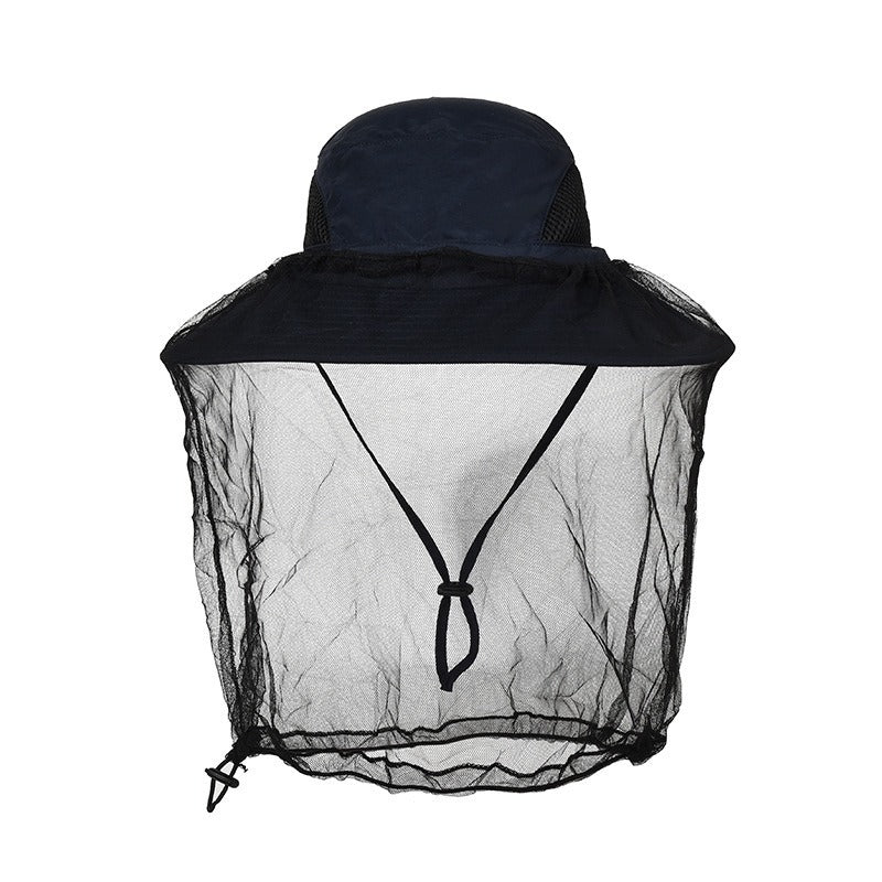 Newly Released at Buy Center: Outdoor Sun Protection Hat Large Brim Sun Protection Mesh GL011 Navy Blue Adjustable