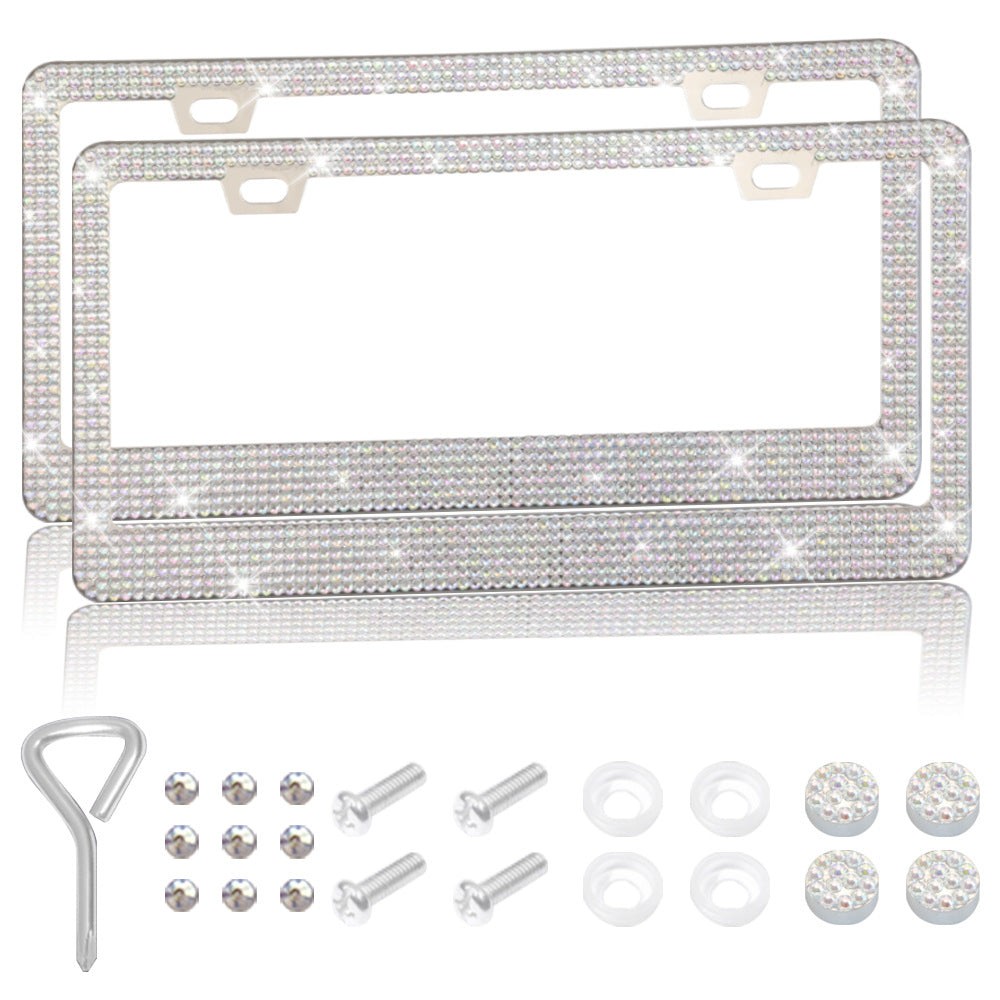 Newly Released at Buy Center: Fresh on the Scene at Buy Center: Stick-on Crystals License Plate Frame US Standard Acrylic Diamond License Plate Frame Double AB