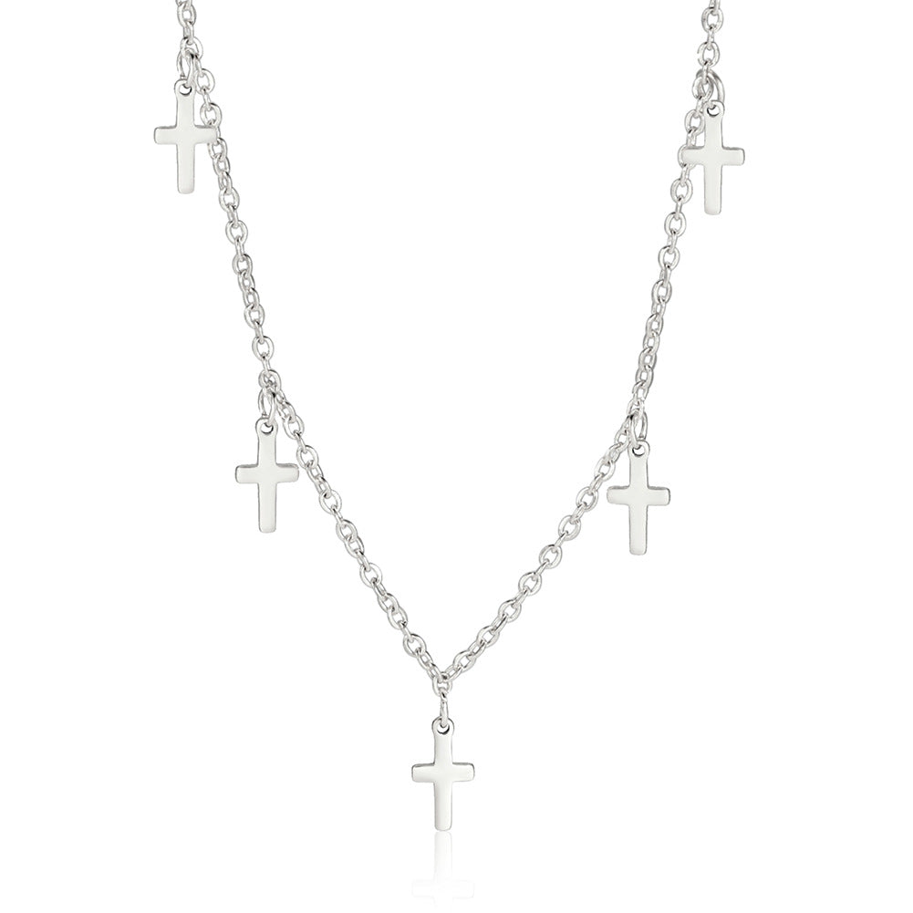 Hot New Items at Buy Center: Women's Trendy All-match Light Luxury Cross Pendant Stainless Steel Necklace