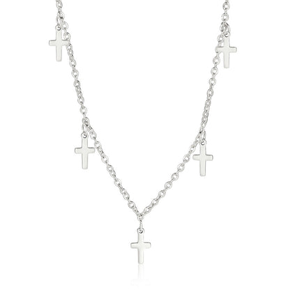 Hot New Items at Buy Center: Women's Trendy All-match Light Luxury Cross Pendant Stainless Steel Necklace