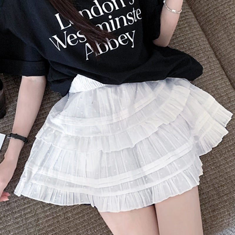 Newly Released at Buy Center: Pure Cotton Ballet Style White Lotus Leaf Border Light Skirt