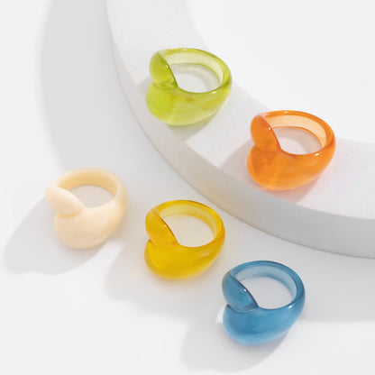 New Irregular Double Water Drop Plastic Ring