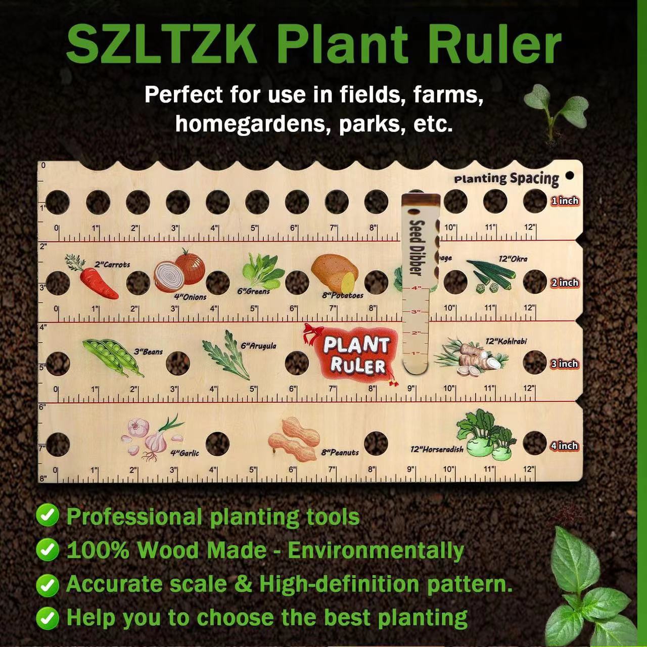 Hot New Items at Buy Center: Garden Wooden Multifunctional Seedling Planting Ruler