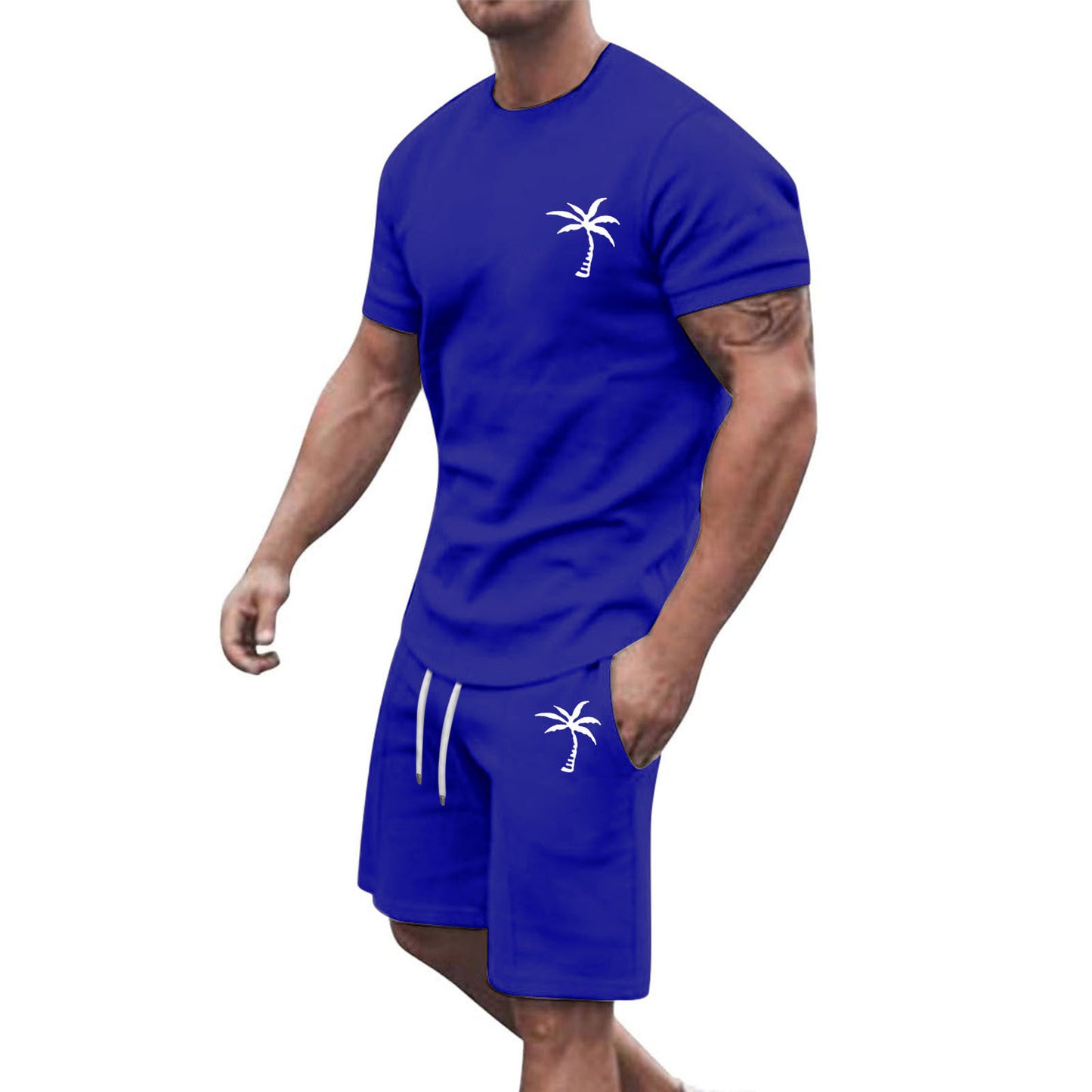 Fresh on the Scene at Buy Center: Short-sleeved Shorts Sports And Leisure Suit Klein Blue