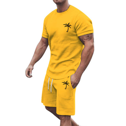 Fresh on the Scene at Buy Center: Short-sleeved Shorts Sports And Leisure Suit Yellow